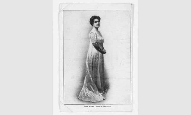 Portrait of Mary Church Terrell wearing a full-length dress.
